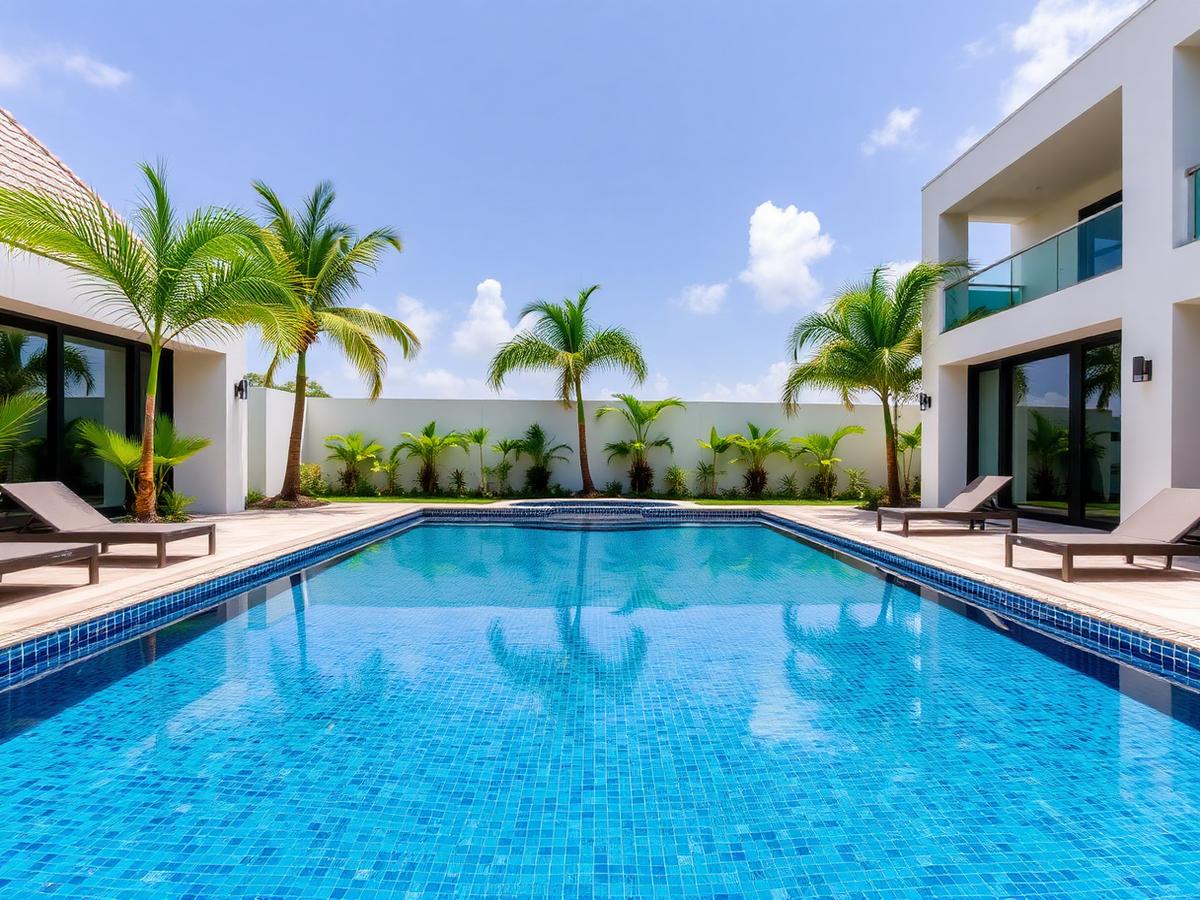 Piscina residencial bem cuidada